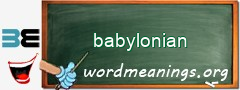 WordMeaning blackboard for babylonian